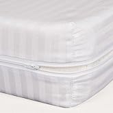 DECODEKO Mattress Protector with Zip, Mattress Cover up to 25 cm, Optimal and Breathable Protection, White (Bed 150 x 200 cm)
