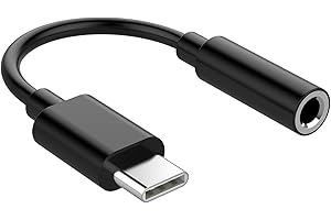 محول دونجل رقمي USB نوع C إلى مقبس سماعة رأس أنثى Aux 3.5 ملم متوافق مع مختلف الموبايلات الذكية من زينفان (أسود)