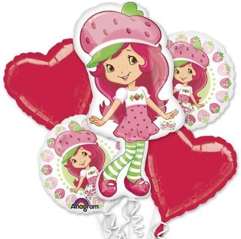 Single Source Party Supplies - 5 Balloon Strawberry Shortcake Bouquet Combo Mylar Foil Balloon by Single Source Party Supplies
