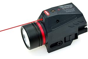 FESOITTY Torcia Tattica a LED Rosso Laser Sight per 20mm Rail Mini Glock Pistol Gun Light Lanterna Airsoft Light