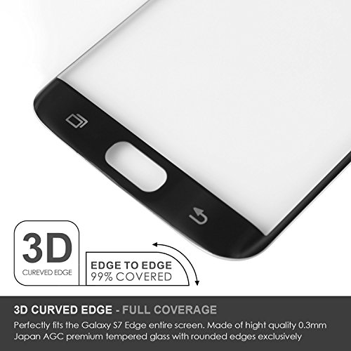 Arbalest   S7 Edge Protectores de Pantalla  Protector Pantalla Cristal Templado Curvo Marco para Samsung Galaxy S7 Edge  Negro