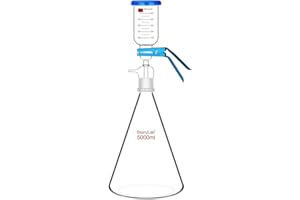 stonylab Laboratorio Imbuti di Filtrazione Vetro, Filtro per Vuoto da Laboratorio, Apparecchio di Filtrazione, Kit Filtro con Matraccio Filtrante da 5000 ml e Imbuto Graduato da 500 ml