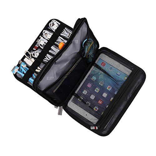 BUBM Reisetasche Praktische Handtasche mit Doppelschicht Tasche Organisator/elektronisches Zubehör wie Ipad Mini (die mittlere Größe, Grau) - 8