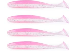 East Rain Appâts Souples Easy Shiner avec Queue pour leurres de pêche adaptés à Tous Les Types de Plates-Formes (PVC,10cm/4.8g,6options de Couleurs,7pcs/Paquet)