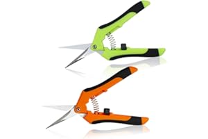 SHUNCHG 2 Pièces Cisaille de Jardin, Ciseaux Antidérapants avec Poignée Verrouillable, Sécateur à Fleurs Lame Droite, Secateur de Jardin pour Clôtures Fleuriste Récolte Fleurs Fruits Légumes Bonsai