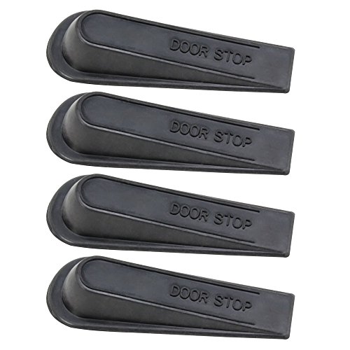 COM-FOUR® 4x Türstopper in Keilform aus weichem Gummi in schwarz (4 Stück)