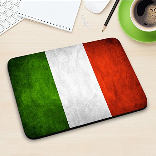 Flagge Italien 1, Weltkarte, Mousepad Anti Rutsch Unterseite für Optimalen Halt Kompatibel mit allen Maustypen (Kugel, Optisch, Laser) Ideal für Gamer und für Grafikdesigner. - 3