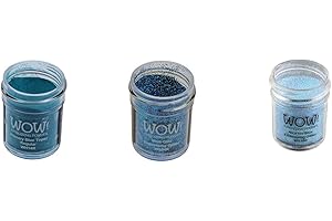 THORNESS Wow! Lot de 3 poudres à embosser à paillettes Bleu
