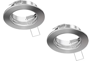ledscom.de 2 Stück Deckeneinbaurahmen FERE, rund, edelstahl matt