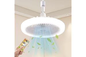 Takfläkt med E27-belysning, 3-växlad fläktlampa, dimbar LED i 3 färger med skördekontroll