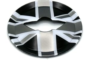 HDX Couvercle de volant en ABS pour Mini Cooper R55 R56 R57 R59 R60 R61 F54 F55 F56 F57 F60 Clubman Hardtop Hatchback Décapotable Countryman Série R Union Jack Gris