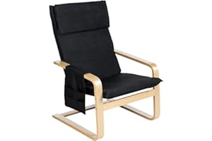 Gremium Poltrona Relax In Tessuto Con Schienale Ergonomico, Seduta Imbottita Sfoderabile, Cuscino Poggiatesta, Struttura in Legno Con Braccioli e Sacca Portaoggetti