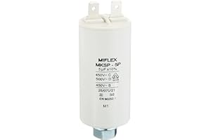 Condensador de Arranque para Motor Miflex, 5 μF, 450 V, 35 x 58 mm, Conector M8
