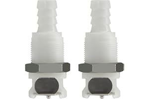 BBTUS 2 connettori rapidi per tubi in plastica da 1/4" 3/8" 5/16" con valvola di intercettazione, connettore per tubo flessibile di montaggio a pannello, raccordi a collegamento rapido femmina (3/8")