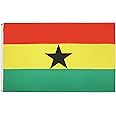 Az Flag - Ghana Flag - 90x60cm - Ghanaian Flag 100% Polyester with Integrated Metal Eyelets - Flag 50g - Bright Colours