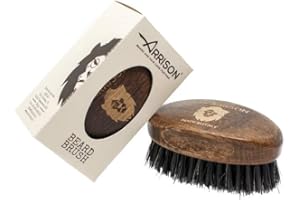 ☆ARRISON® BEARD☆ Spazzola Barba Uomo 100% Made In Italy - Manico in Legno di Faggio e Setole in Cinghiale Rinforzato Nylon - Realizzata Interamente in Italia da Maestri Artigiani