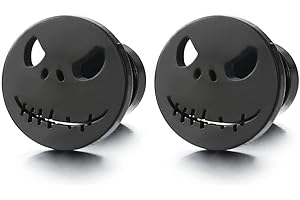 COOLSTEELANDBEYOND Petit Monstre Boucles d'oreilles Homme Femme - Clous d'oreille - Acier Inoxydable - 2 Pièces Rock Punk Hippie