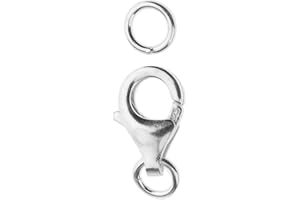 EELABPER Fermoir mousqueton en argent sterling 925 massif avec anneaux ouverts pour la fabrication de bijoux - Argent, 11 mm de haute qualité