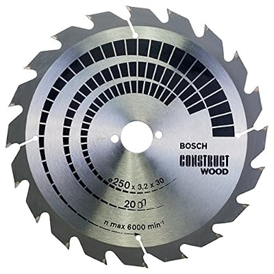 Bosch 2608641774 Lame de scie circulaire Construct Wood 20 dents 250 x 30 x 3,2 mm
