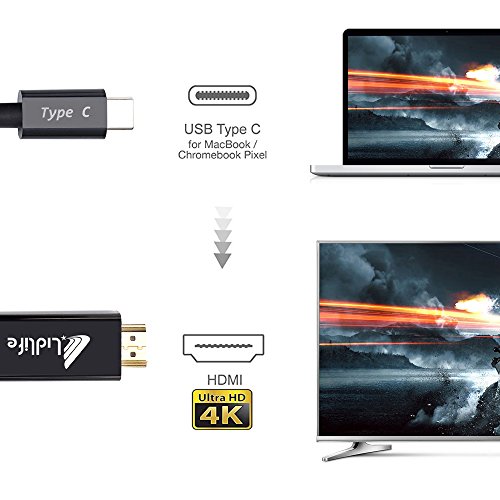 Adattatore da USB-C a HDMI, Lidlife 1080P USB 3.1 Tipo C (compatibile con USB-C e Thunderbolt 3 porte) a HDMI Supporta adattatore HDTV HHD da 4 kHz Cavo da 1,8 m con custodia in alluminio per nuovo MacBook Google Chromebook Pixel