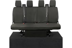UK Custom Covers SC180B Tailored Heavy Duty Waterproof Rear Seat Covers Black - Fits Ford Transit Van Double Chassis MK8 (Inc Tipper) 2014 Onwards
