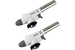 2 Pièces Chalumeau de Cuisine La Puissance de Feu Peut être Ajustée Professionnelle Chalumeau Torche pour la Cuisson, BBQ, Cuisson au Four, Brûlée, Crème, Brasage Bricolage