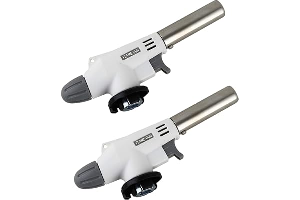 2 Pièces Chalumeau de Cuisine La Puissance de Feu Peut être Ajustée Professionnelle Chalumeau Torche pour la Cuisson, BBQ, Cuisson au Four, Brûlée, Crème, Brasage Bricolage