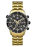 Orologio da polso, uomo, MSP Chrono Gold Edition oro / nero, acciaio inox / Carbonio, rivestimento in PVD