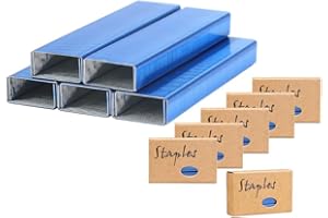 NATSUMEBASICS 6000 Blue Staples Standard Stapler Colored Staple Refills Office Desktop Staplers Stapling Refill 26/6 Size 1000/Pack 6000 Staples Totally (6 Pack Blue)