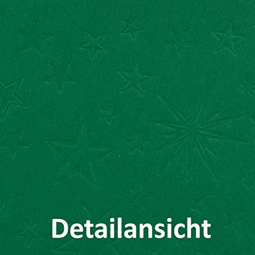 Geprägte Sterne-Karten | 20 Karten | 5 Farben | DIN A6 – 210 x 148 mm – ohne Falz / Einfachkarte | mit eingeprägten Sternen | Ideale Bastelkarten für Weihnachten und Einladungen | GUSTAV NEUSER dunkelgrün - 2