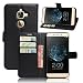 Produktbild LeEco Le 2 Hülle, Wrcibo Flip Case Cover PU Schutzhülle Tasche Leder Brieftasche Hülle mit Magnetverschluss und Karte Halter für LeEco Le 2, Schwarz