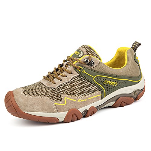 UBFen Herren Sportschuhe Trekking Wanderhalbschuhe Sneakers Outdoorschuhe Wanderschuhe Turnschuhe Casual Schuhe Atmungsaktives Mesh Braun Blau