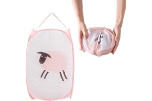 Panier à Linge Pliable Ancuioyz, Panier de Rangement pour Vêtements Sales, Jouets et Fournitures, Rose, Pliable et Portable