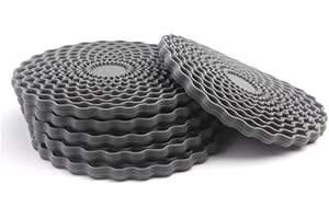 Grey Drinks Coasters Set of 6 by Stone & Thyme - a UK Brand. Non Slip, Heatproof & Easy to Clean. Colourful Decorative Home Accessories That Protect All Surfaces.