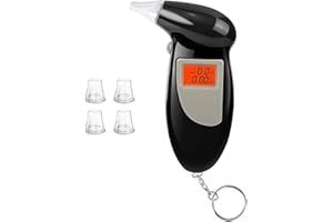 SOEWIOU Alcootest Ethylotest Electronique, Portable Ethylotest Numerique, Professionnel Etiloteste Electronique avec Ecran LCD D'Affichage, Capteur à Semi-conducteur Haute Sensibilité