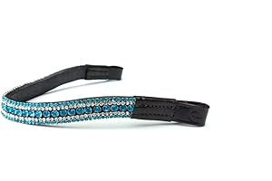 Equipride Magnifique frontal en forme de courbe avec cristaux étincelants Turquoise