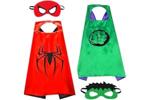 MAXRICUS Kids Hero Capes with Mask - Hero Capes and Mask Fit for Dress up Costumes Set