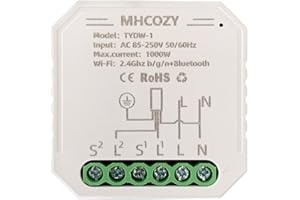 MHCOZY Interruptor Persianas enrollables toldos WiFi, control de porcentaje de la app tuya, Compatible con Alexa y Google Home para Control de Voz