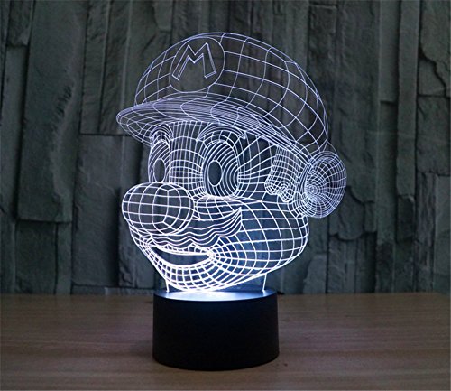 SmartEra® 3D optische T?uschung Super Mario Nacht USB Touch Taste LED Schreibtisch Tabellen Licht Lampe Tischleuchte - 2