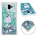 Produktbild Samsung Galaxy J6+ 2018/ J6 Plus Hülle Glitzer Flüssig Silikon Handyhülle Mädchen Case Stoßfest Schutzhülle Transparent Durchsichtig 360 Stoßdämpfende Tasche Schale Kratzfeste mit Muster Einhorn Cool