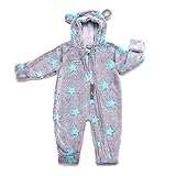Hoppediz O-56-star-blue Fleece Trage Overall, 56 - 62, grau / blau