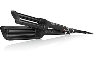 Upgrade - Dreifaches Welleneisen aus Keramik und Titan - Newave professionelles Glätteisen für mittlere Wellen - Styling für 