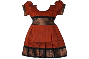 Amba Collection Boutique Girl's Traditional Ethnic Wear Kalyani Cotton Balloon Sleeves Frock