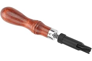 HZTYYIER Utensile per scanalatura in cuoio tipo V Lavorazione del cuoio Groover Utensile per legno con manico artigianale Strumenti per sgorbie per cuoio in legno Leather Tools