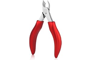 Beugo Tagliaunghie per Unghie Spesse, Tronchesino Unghie Piedi con Lama Dritta, Testa Angolata a 45°, Tronchesino Tagliaunghie di Precisione per Unghie Incarnite, Anziani, Uomini e Donne, Rosso