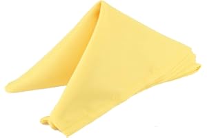 Trimming Shop Cloth Napkins 20 Inch x 20 Inch Dinner Table Napkins, Washable Reusable Cotton Polyester Table Napkin for Wedding, Banquet, Home, Hotel, Cocktail, Dining Party, Lemon, 10pcs