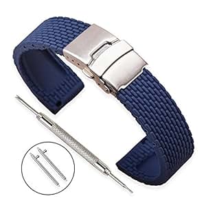 Cinturino Orologio In Silicone ULLCHRO - Impermeabile, Fibbia In Acciaio, Larghezze 16-24 Mm - Foto 10