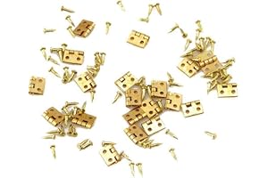 Ruluti 20 st mini metall gångjärn gyllene för 1/12 hus miniatyr skåp möbler mässing gångjärn dockhus miniatyr skåp garderob