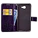 Galaxy J5 Prime Leather Case,Galaxy J5 Prime Floral Wallet Case,Leeook Card Slots Pu Leather Magnetic Closure Bookstyle Elegant Retro Pressed Flower Strap Flip Wallet Proective Case Cover with Stand for Samsung Galaxy J5 Prime+1x Black Stylus-Flower,Purple