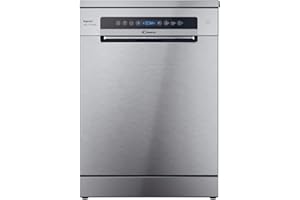 Candy Rapido' Lavastoviglie a Libera Installazione 60 cm, 14 Coperti, 8 Programmi, Connessione Wi-Fi, Partenza Ritardata fino a 24h, Motore Inverter, Classe C, 59,7 x 59,8 x 81,8 cm, Inox - CF 4C6F0X